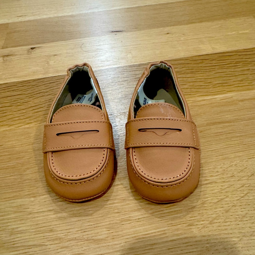 Janie and Jack Tan baby  Slip-On Loafers size 12-18 mo